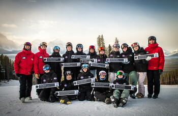 Group photo of ski academy participants.